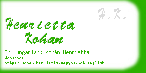 henrietta kohan business card